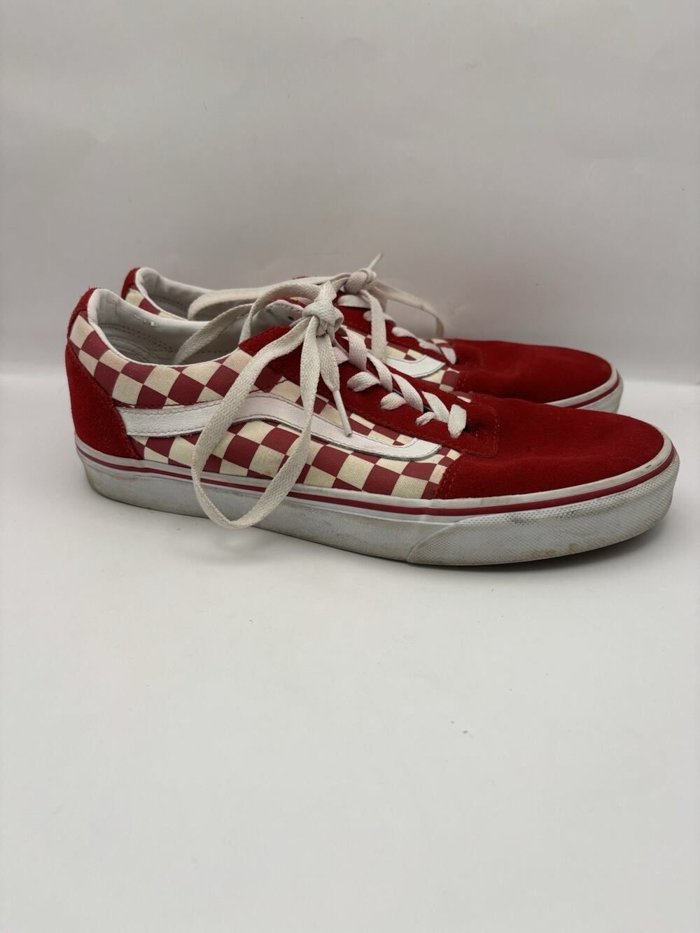 Vans Old Skool Red And White Checkerboard Women Size 10